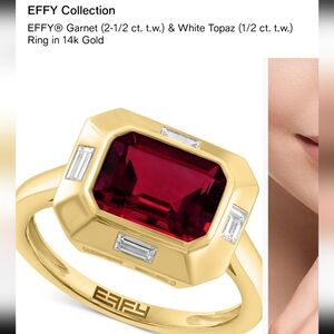 EFFY Collection 14k Gold, Garnet And Topaz Ring- Sz 7!